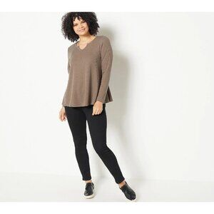 Denim & Co. Easy Stretch Petite Slim-Straight Jeans Black,Petite 16